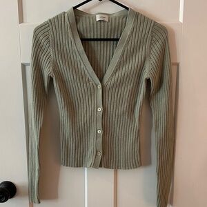 Wilfred Ribbed Sage Cardigan & Bodysuit